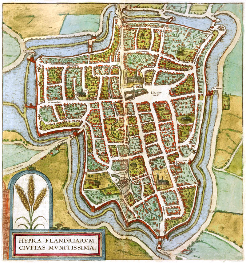 Ieper 1590 Braun en Hogenberg